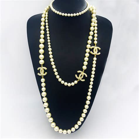 chanel long pearl necklace price